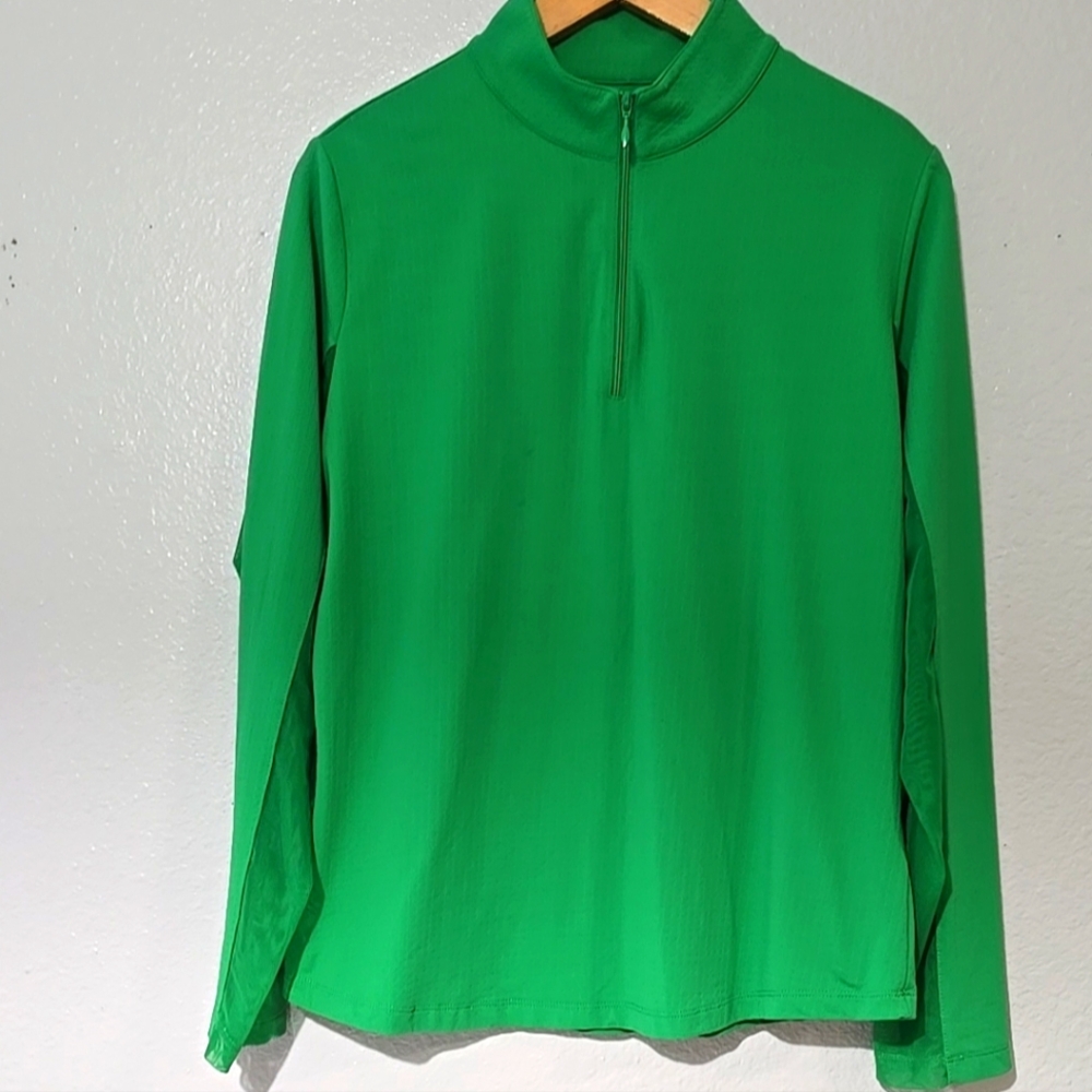 IBKUL Lucky Charm Print Long Sleeve Mock Neck Top Greenh - Picture 11 of 12